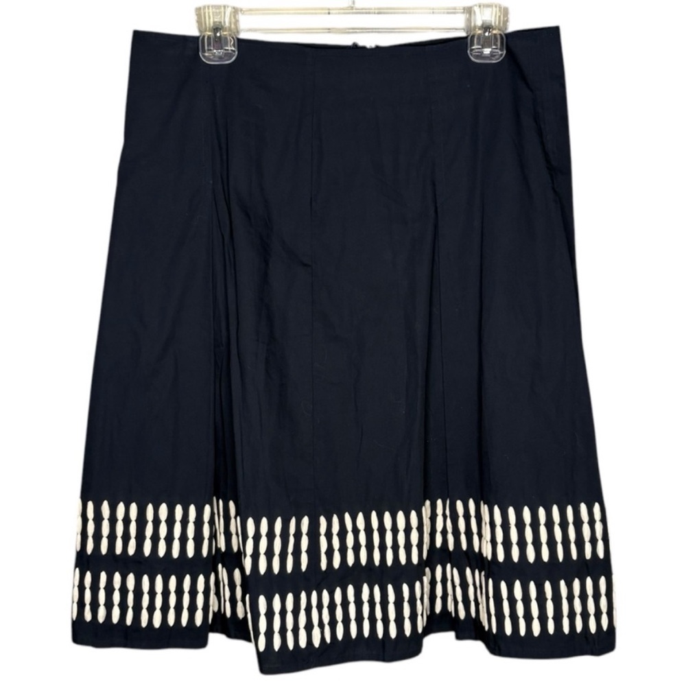 MaxMara Weekend A line skirt Navy Blue Embroidered women’s size 12